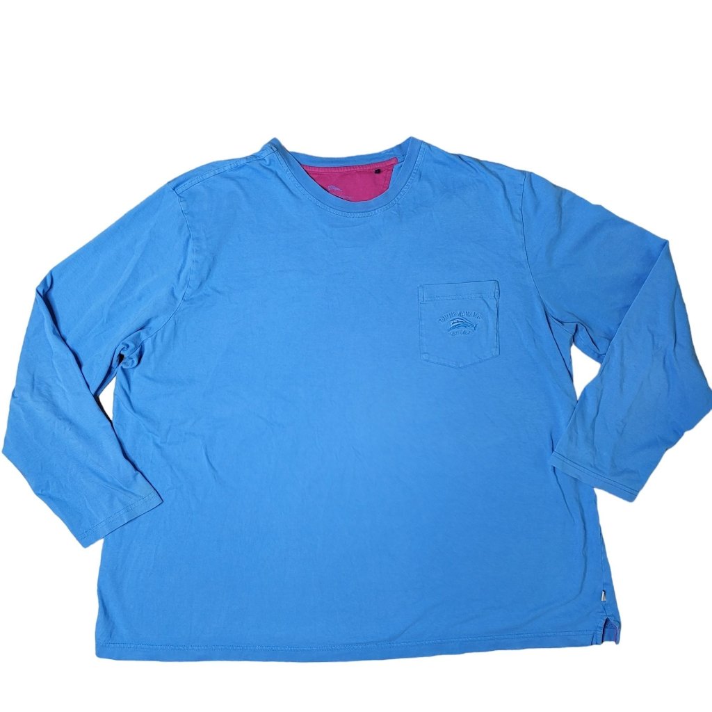 Tommy Bahama Mens Bali Skyline Long Sleeve Tee Cotton Blue Green 3xl Big & Tall.